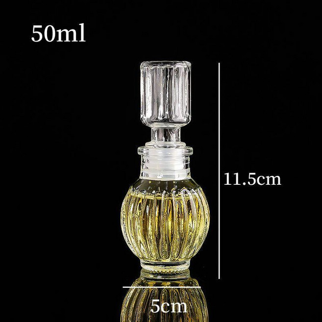 good 器透明分裝酒瓶個性空酒瓶玻璃酒瓶復古玻璃瓶, 1個, 50ml金菊款5只, 50ml 金菊款