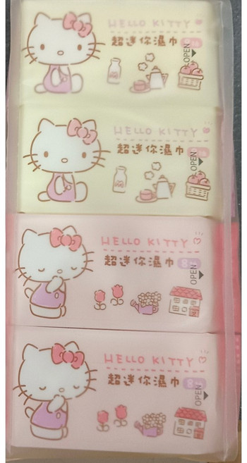 超迷你濕紙巾(8抽*8包) 99.99純淨度水 溫和配方0添加, 1個, KT2