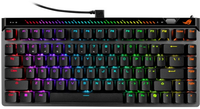 ROG Falchion Ace 75 HE 磁軸電競鍵盤 | 75% 精巧設計 支援 Rapid Trigger 8000Hz 輪詢率, 黑色 HFX V2 - 中文版,單鍵盤