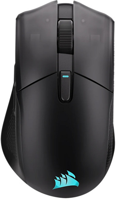 Corsair 海盜船 HARPOON V2 無線電競滑鼠 三模連線 6個自訂按鍵 電競滑鼠 無線滑鼠 遊戲滑鼠 滑鼠, 黑色, 主商品+素面鼠墊