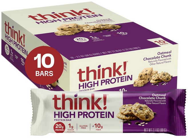 美國 think 高蛋白棒 燕麥巧克力塊 10入, 1個, 600g