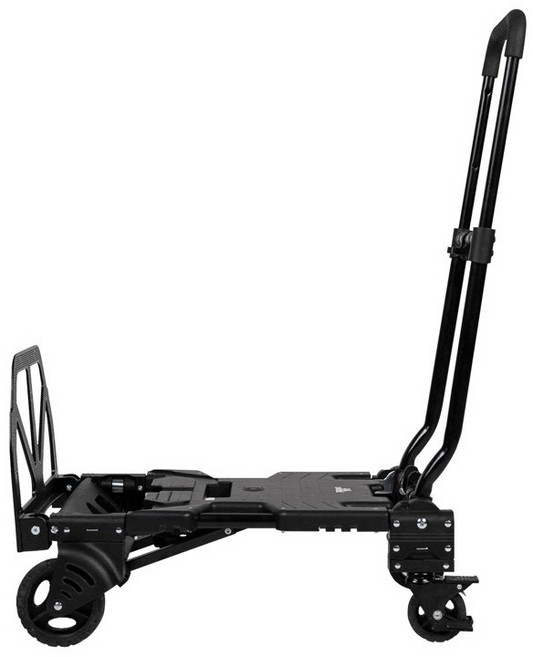 樹德 SHUTER 變形金鋼手推車 HT-2 兩用摺疊推車 煞車輪 搬家神器 四輪/兩輪切換 擺攤神器 載貨平板車, 黑色, 1個