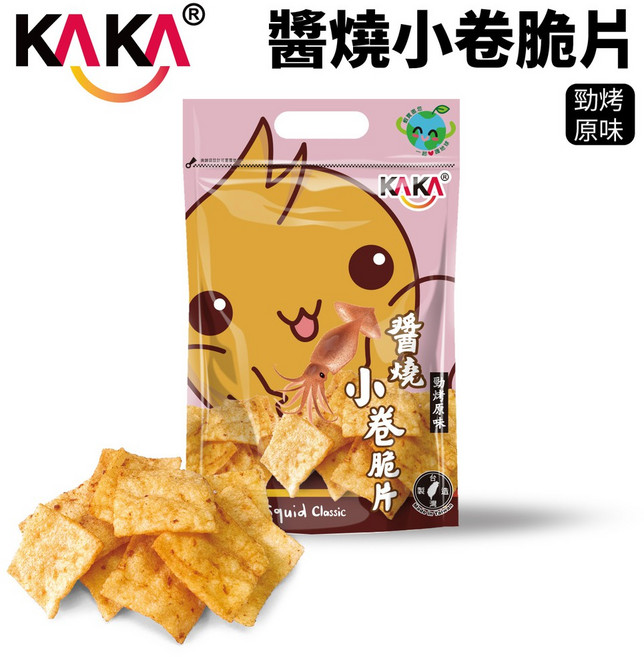 KAKA 醬燒小卷脆片 80g 勁烤原味 魷魚脆片, 1個