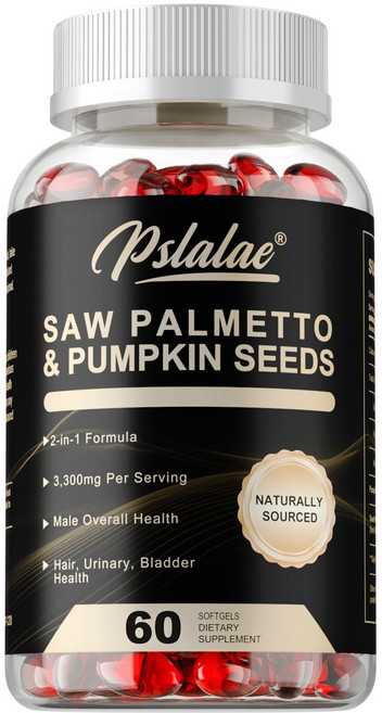 Pslalae 鋸齒棕櫚南瓜籽軟膠囊 3 300mg 精華 男性整體健康, 60