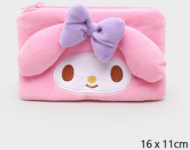 韓國大創 Sanrio 三麗鷗 美樂蒂 萬用包 收納包 方形 筆袋 大臉造形 零錢包 伸縮卡套 票卡 三麗鷗正版
