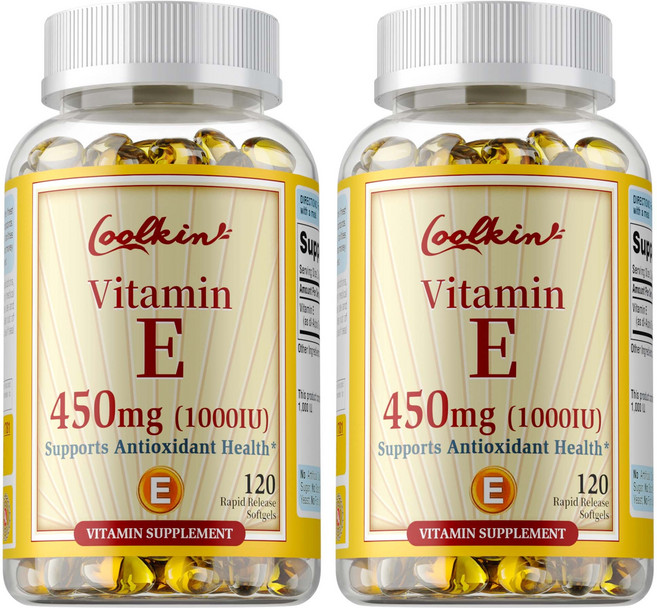 Coolkin 維他命 E 450mg (1000IU) 軟膠囊 支持抗氧化健康, 240組