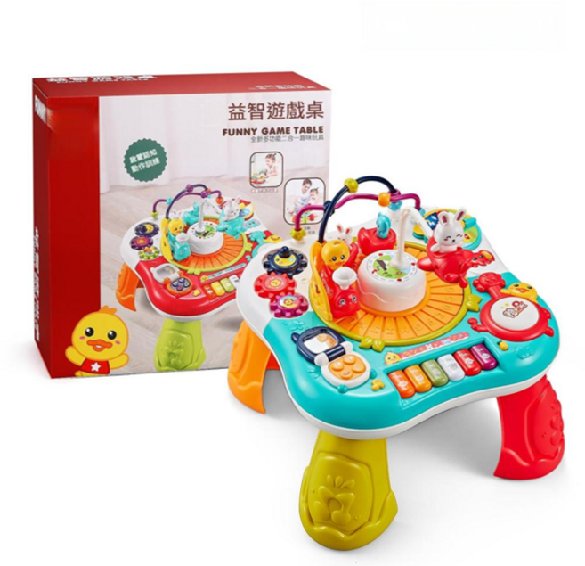 黃鴨寶寶多功能遊戲桌 兒童益智玩具, YN901基礎款綠色