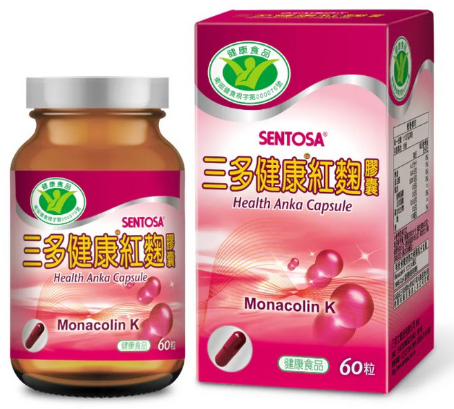 SENTOSA 三多健康紅麴膠囊 Monacolin K, 0.5公克, 60粒