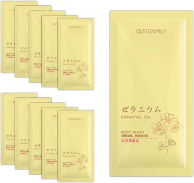 OUR FAMILY 一家人 天竺葵精油沐浴乳 隨身包 10入, 10個, 12ml