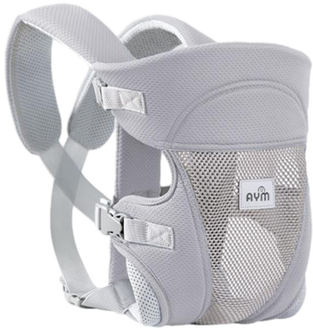 AVM 嬰兒腰凳背帶 二合一輕便四季外出 M型坐姿預防O型腿 頭頸支撐, 珍珠灰