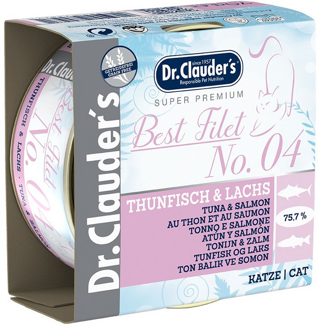 Dr.Clauder’s克勞德博士 菲力貓罐 70g 無穀 無膠, 1個, 克勞德菲力貓罐70g-4號鮪魚鮭魚*24, 鮪魚鮭魚
