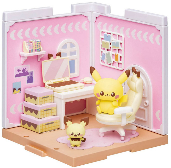 【616toys】TAKARATOMY Pokepeace口袋屋-興趣收藏小房間 皮卡丘&皮丘, Pink, 1個