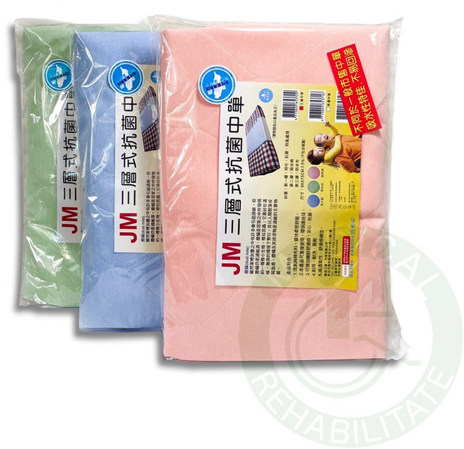 杰奇 JM 三層式中單 90x75公分 透氣親膚 可重複使用 台灣製造, 藍