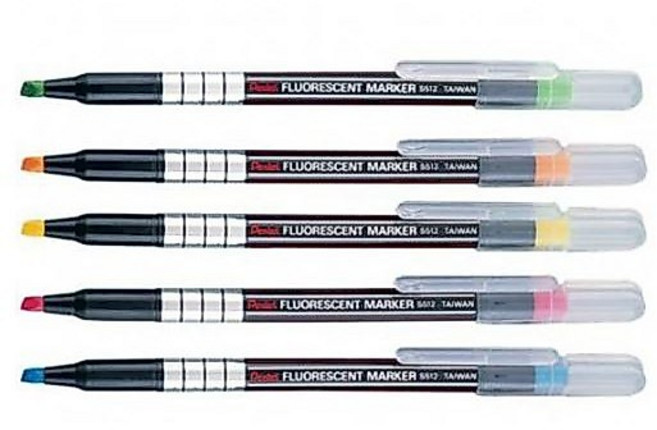 Pentel 飛龍 S512 螢光筆 6色組, 1個, 黃