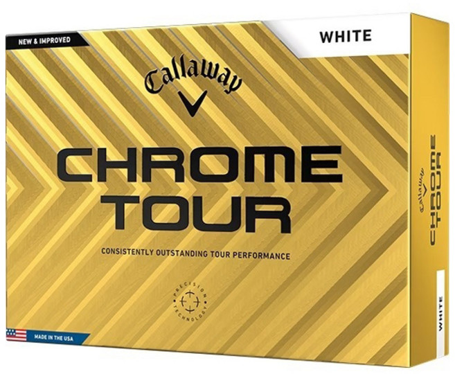 Callaway 卡拉威 Chrome Tour 高爾夫球, 1個, 12入, 白色