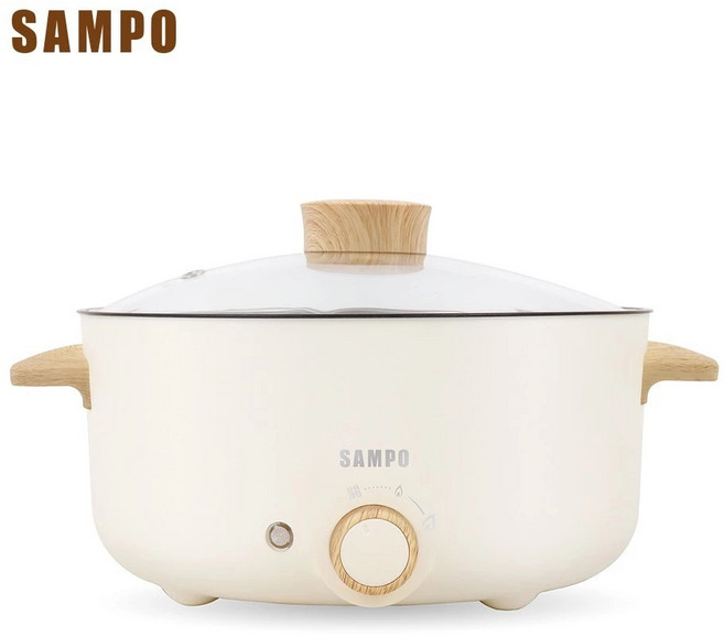 SAMPO 聲寶 3L 日式多功能料理鍋 TQ-B19301CL, 卡其色 (含鍋蓋), 1個