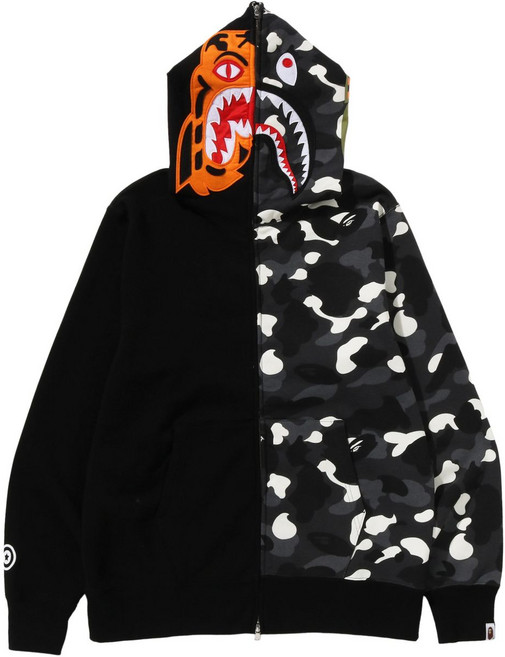 베이프 시티 카모 타이거 샤크 후드 집업