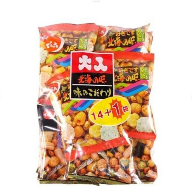 健康本味 傳六 天六 北海之味綜合豆果子 15袋 日本零食, 1個, 365g