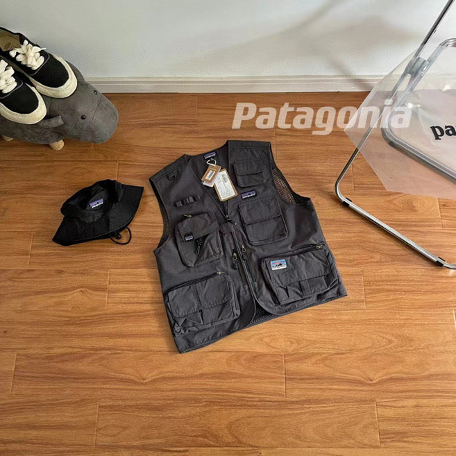 Patagonia 戶外休閒多口袋戰術背心, 灰色, 1套