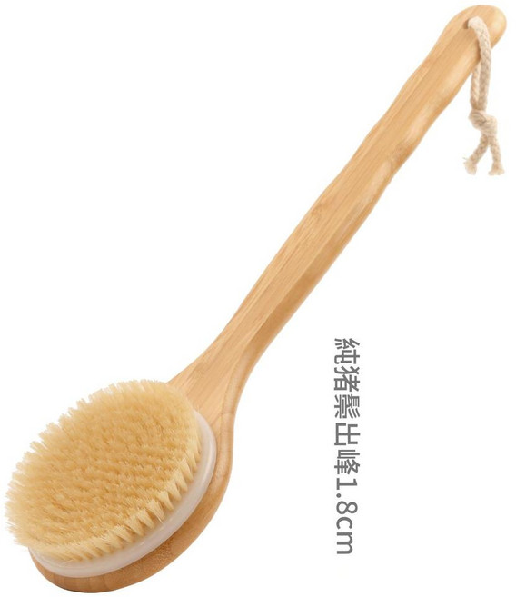 楠竹豬鬃浴刷, 1個, 水煮豬鬃出峰1.8釐米標配柄偏硬 40*10.5