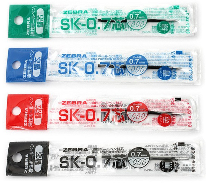 斑馬ZEBRA SK-0.7油性原子筆芯替芯 適用多功能筆, 1個, 藍