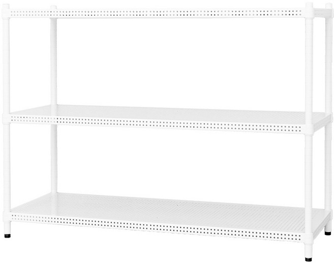 dayneeds 沖孔 120x45x75公分 烤漆架 - 兩色可選, 白色, 3 Tiers