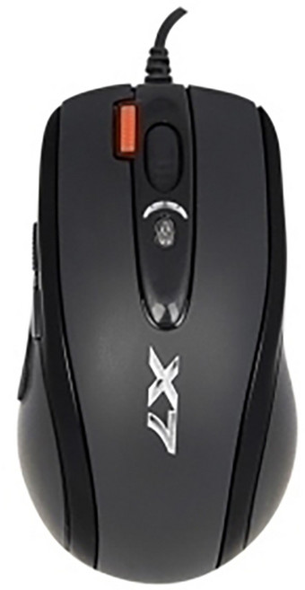 A4TECH 滑鼠USB 人體工學設計 高精度光學引擎, 黑色, X7火力王