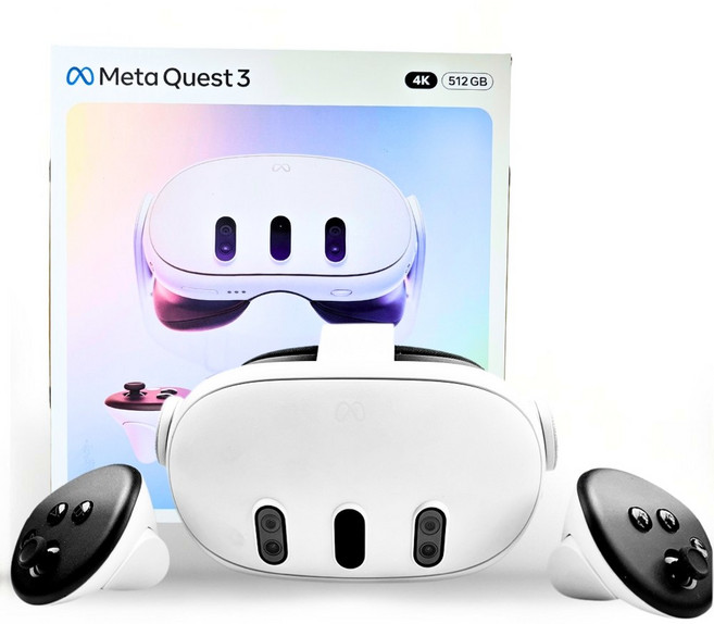 Meta Quest 3 VR/MR 虛擬實境頭戴裝置 512GB 一年保固, 白, 1套, Q3-512GB