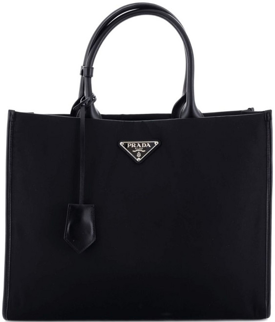 프라다 중고 패딩 오픈 쇼핑 테수토 앤 레더 미디엄 토트 백