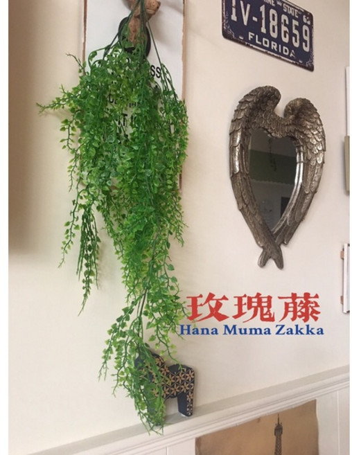 玫瑰藤 82公分 仿真植物 蕨類 假蕨類 壁掛 裝飾, 1個