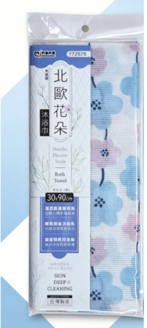 mineno 北歐花朵沐浴巾, 如圖, 1個