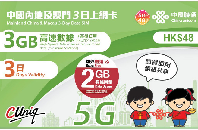 摩售數位 中港澳免翻牆上網卡 3天 中國電信 中國移動 聯通, 1個, 中港澳 3天 鈦金吃到飽