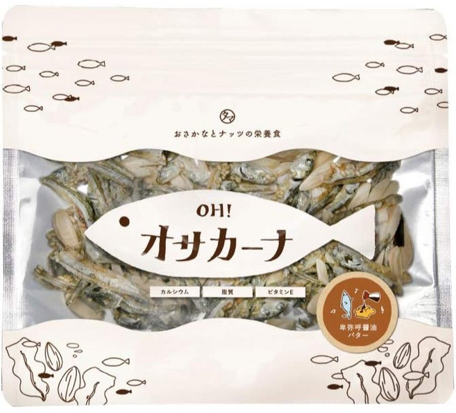 九州小玉 OH! sakana 小魚乾杏仁健康零食, 1個, 卑彌呼醬油奶油風味
