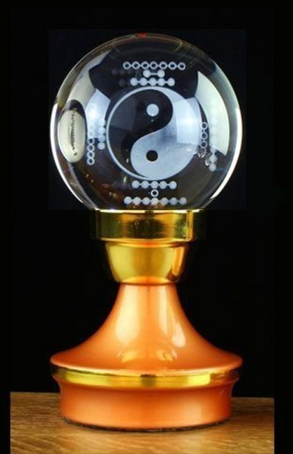 110V 七彩水晶蓮花燈 佛燈 供燈 LED燈, 6寸 高15公分 八卦款一隻,七彩光, 1個