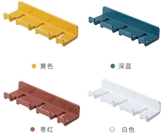 插頭固定器廚房壁掛電源線收納強力粘貼免打孔支架牙刷架插座掛鉤 副廠商品, 顏色隨機 可 顏色 ,2個裝, 1個