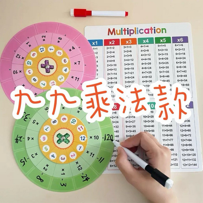 九九乘法教材 數學桌遊 國小學習1-12乘法轉盤, 1個, 乘法99乘法