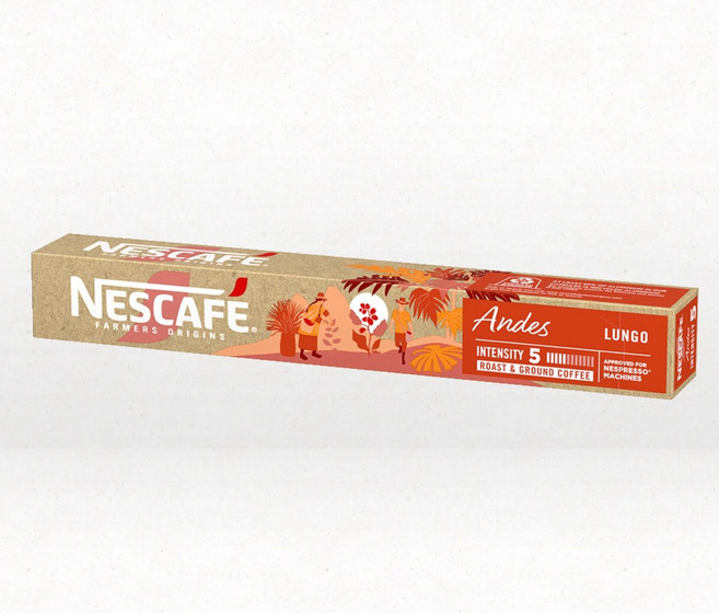NESCAFÉ Farmers Origins Andes Lungo 膠囊咖啡 安地斯風味 Nespresso 適用, 1個, 5g, 10個裝