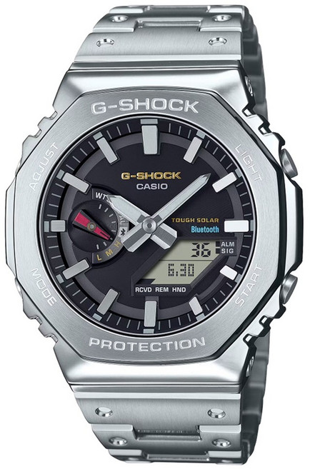 CASIO 卡西歐(GM-B2100SD-1C)G-SHOCK 全金屬 太陽能 藍芽 八角形 雙顯錶 手錶 男錶