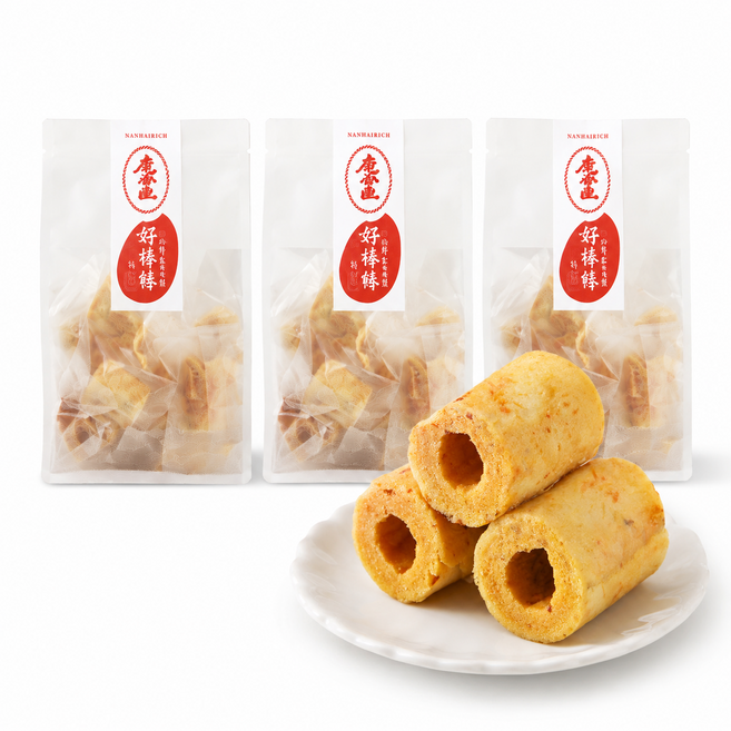 【南海豐】好棒棒 純鮭魚鬆米蛋捲 3包禮袋組 (免運+贈精緻提袋), 110g, 3個