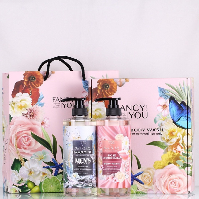 FANCY YOU 梵斯優品 調酒香氛沐浴乳禮盒, 1組, 禮盒組 馬丁尼&柯夢波丹 (附紙袋)