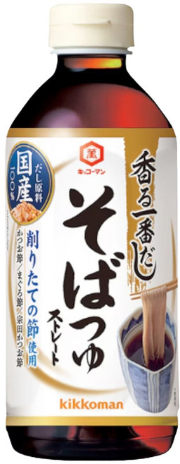 KIKKOMAN 龜甲萬 香氣四溢的初出高湯蕎麥麵醬汁, 1個, 500ml