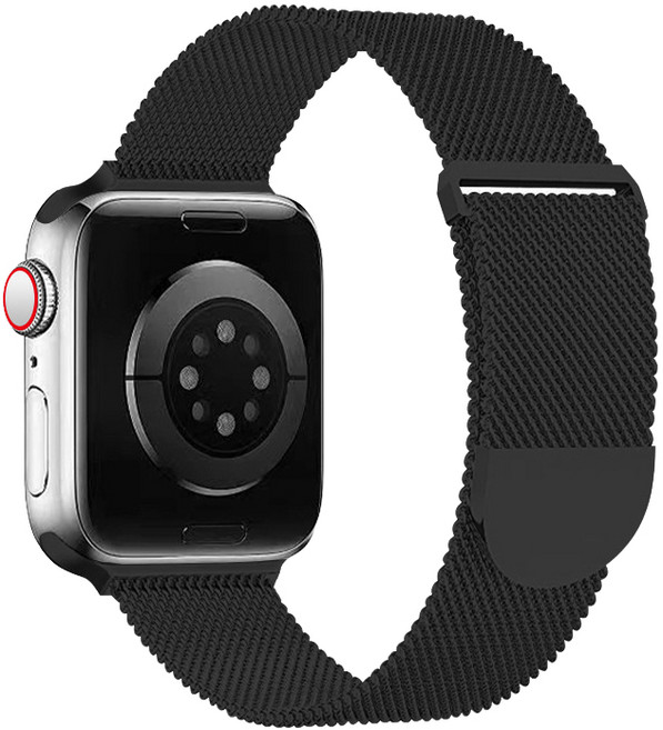 適用於 Apple Watch 磁吸金屬錶帶, 黑色,42/44/45/46/49, 1個