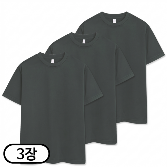 TOPBOY 3장세트 남녀공용 기능성 드라이 반팔 티셔츠 냉감 흡한속건 쿨론 (SCC5274PT)