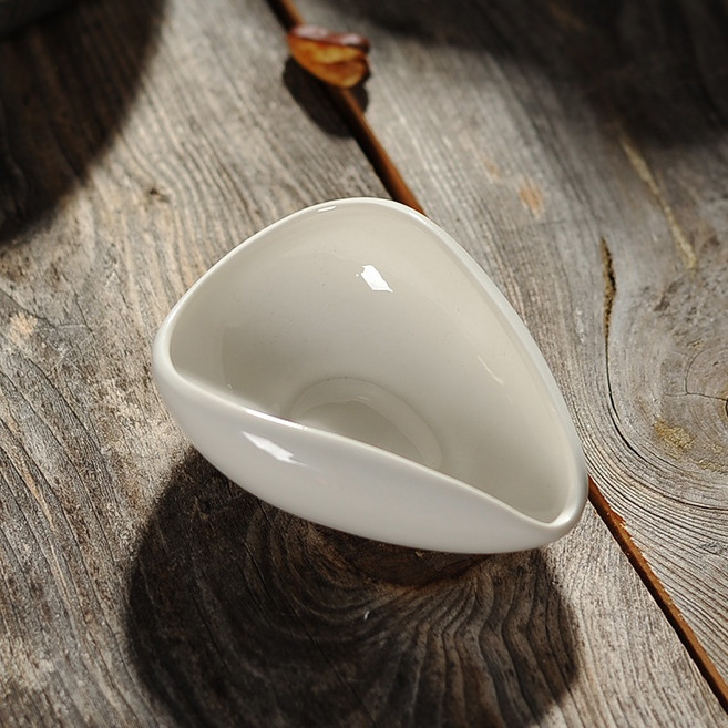 喜奈而 陶瓷豆盤 茶則, 白色, 1個