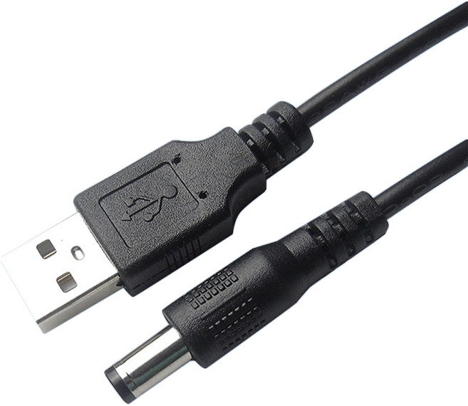 直流 DC 3.5mm 圓孔轉 USB-A 公對公電源充電線, 1個, 1m