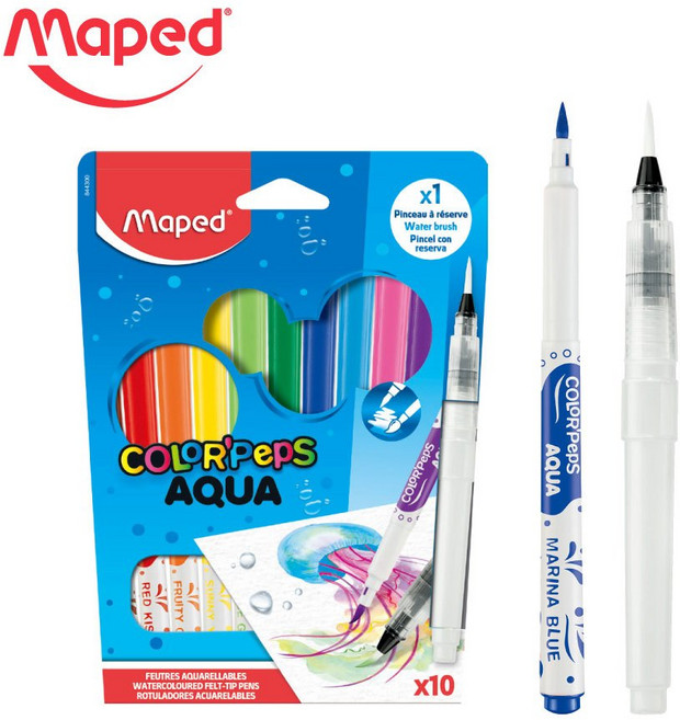 Maped 水性軟刷頭藝術筆 10色, 1個
