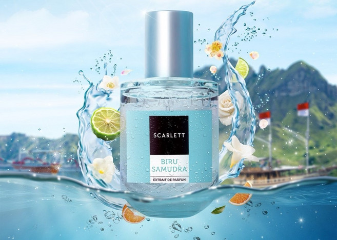 Scarlett Biru Samudra 香水 海洋清新香氛 持久迷人香氣, 1個, 30ml