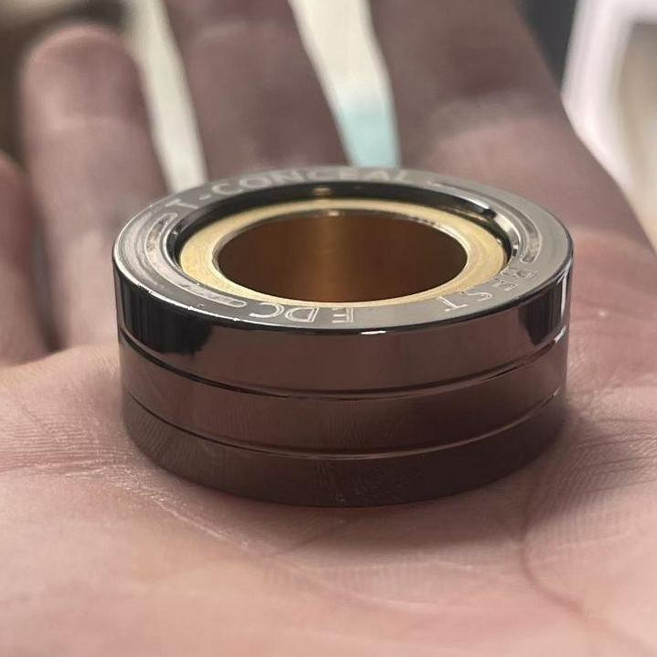 磁力金屬EDC手指尖間陀螺 旋轉舒壓抗壓, 1個, 不鏽鋼黑色(二條紋),鋁盒+拆卸器