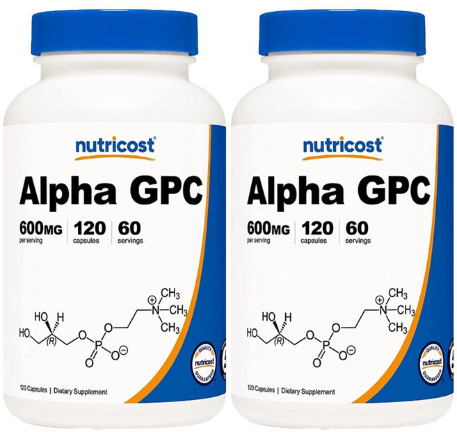 nutricost Alpha GPC膠囊 600mg, 120顆, 2罐
