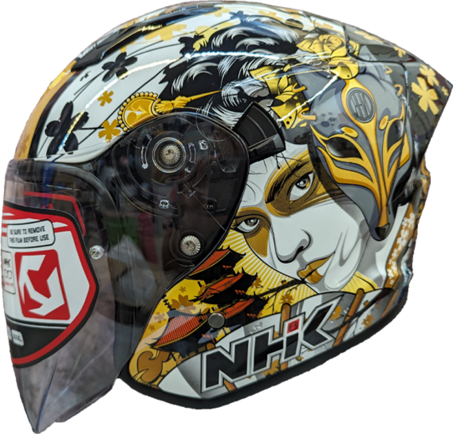 NHK S1 GP PRO 藝妓 黑金 內藏墨片半罩式安全帽, 藝妓 (Geisha) 黑金